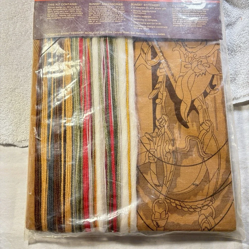 Vintage 1982‎ Sunset Stitchery Western Life Dan Trotter Fits Frame 16